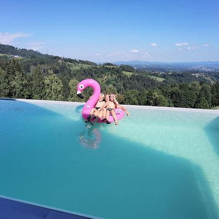 Chalet-Suedsteiermark - Traumhafte Aussicht, Infinity Pool, Privatsphaere, Klima Und De-Luxe Ausstattung Schwanberg Dış mekan fotoğraf